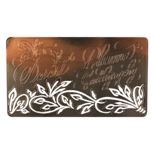 mbc desert plume calligraphy metal business card